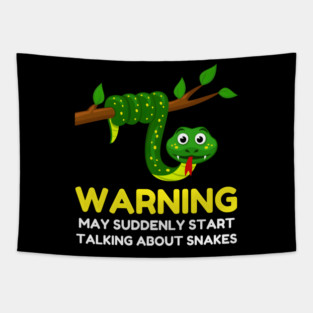 Humorous Snake Warning Tapestry