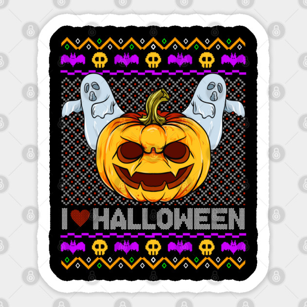 Spooky Jack O-Lantern Ugly Halloween Sweater design Funny Sticker by creative