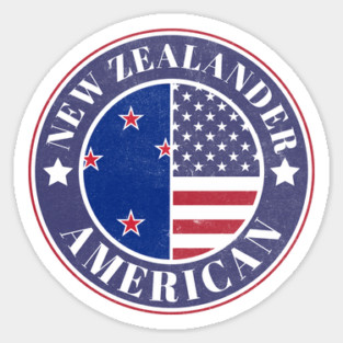 Proud New Zealander-American Badge - New Zealand Flag Magnet