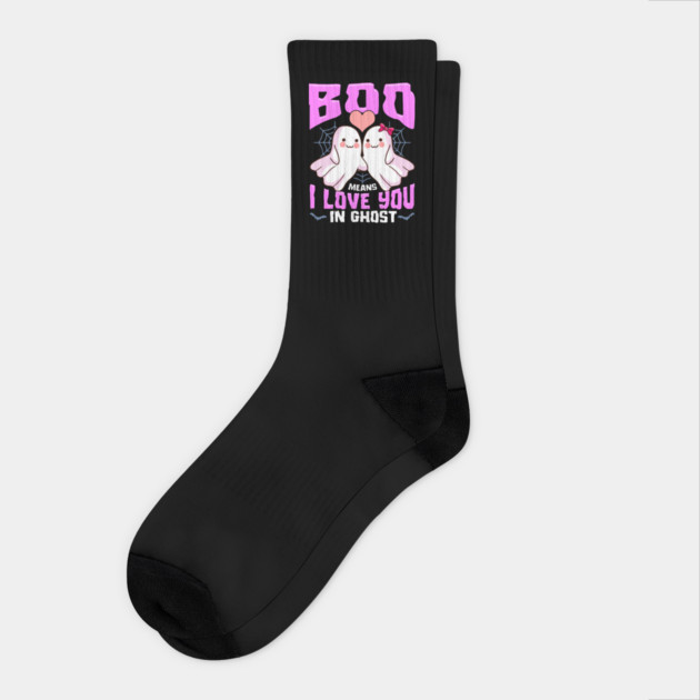 Boo Ghost Couple Cute Ghosts Funny Humor Halloween Socks by creative