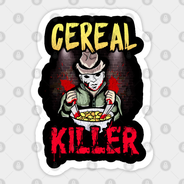 Cereal Killer Criminal with bloody knives Halloween Sticker by creative