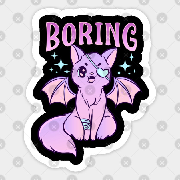 Anime Pastel Goth Cat Halloween Design Gift Sticker by creative