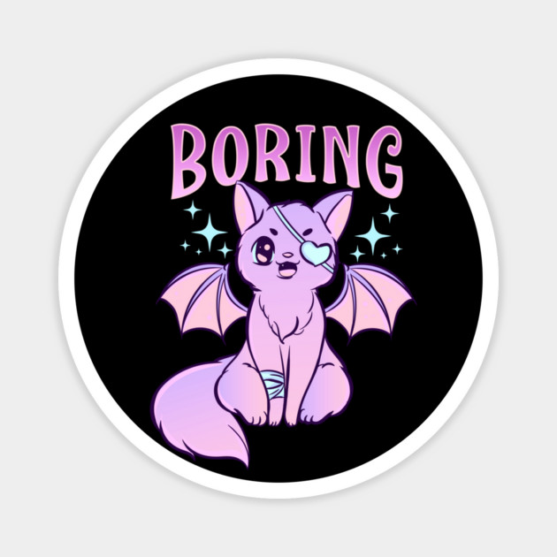 Anime Pastel Goth Cat Halloween Design Gift Magnet by creative