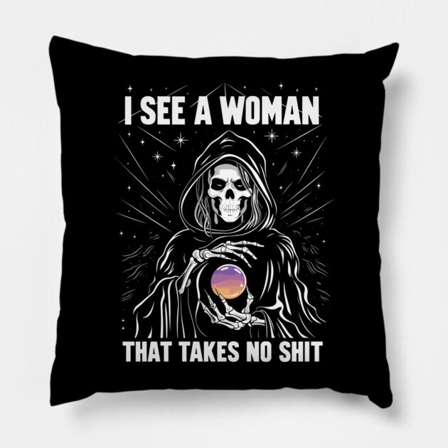Strong Woman Takes No Shit Sarcastic Confidence Pillow by Anticorporati