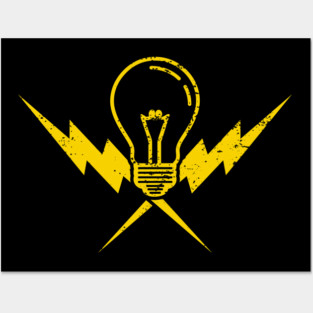 Cool Electrician Lightbulb Power Gift Posters and Art