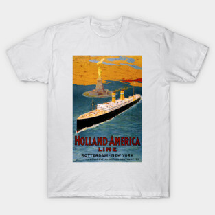 Vintage Travel Poster USA Holland America Line T-Shirt