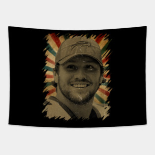 Josh Allen // Photo Vintage Retro Look Fan Design Tapestry