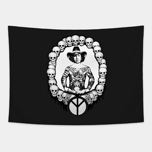 DAVID ALLAN COE- (RUSSIAN CRIMINAL) TATTOO Tapestry