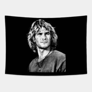 Patrick Swayze (Black And White) Tapestry