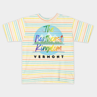 Northeast Kingdom Vermont Pride - Colorful LGBTQ+ Mountain Landscape Illustration Kids T-Shirt