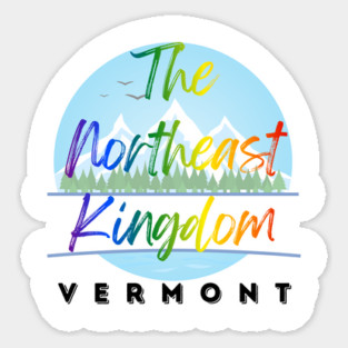 Northeast Kingdom Vermont Pride - Colorful LGBTQ+ Mountain Landscape Illustration Magnet