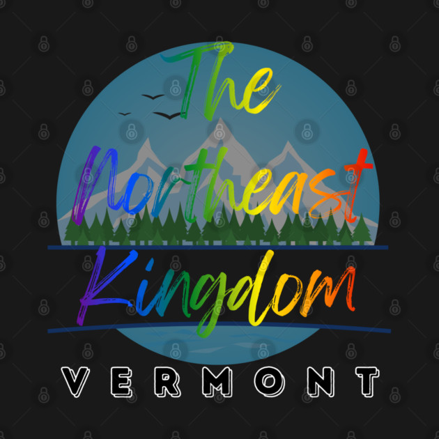 Northeast Kingdom Vermont Pride - Colorful LGBTQ+ Mountain Landscape Illustration by WarFX Designs