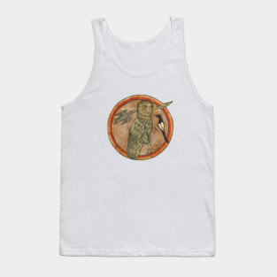 Derp Funny Medieval Owl Harley Bestiary Manuscript Illustration 13th Century Tank Top