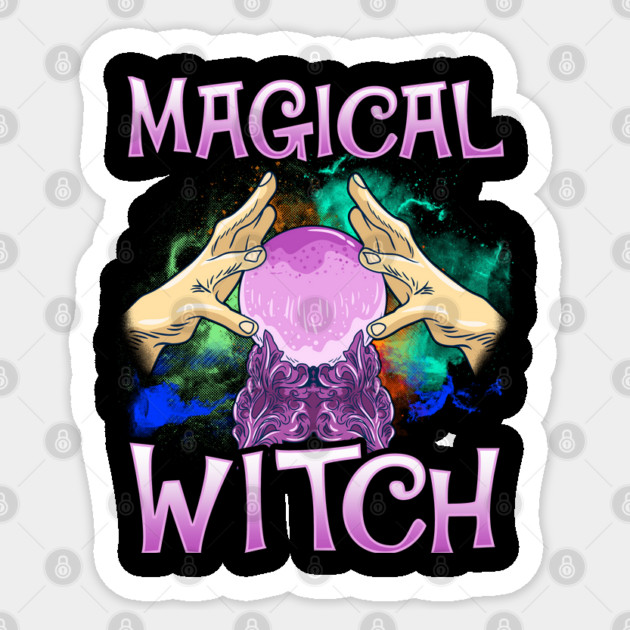 Magical Witch Crystal Ball Halloween Funny Witch Sticker by creative