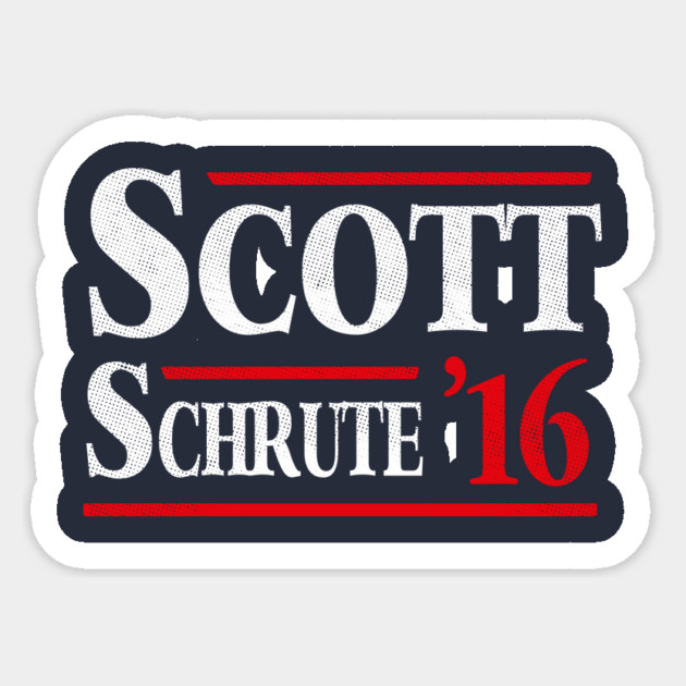Scott Schrute 2016 Sticker by dumbshirts