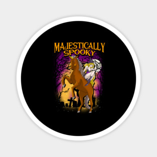 Majestically Spooky Witch & Unicorn Halloween Funny T-Shirt Magnet