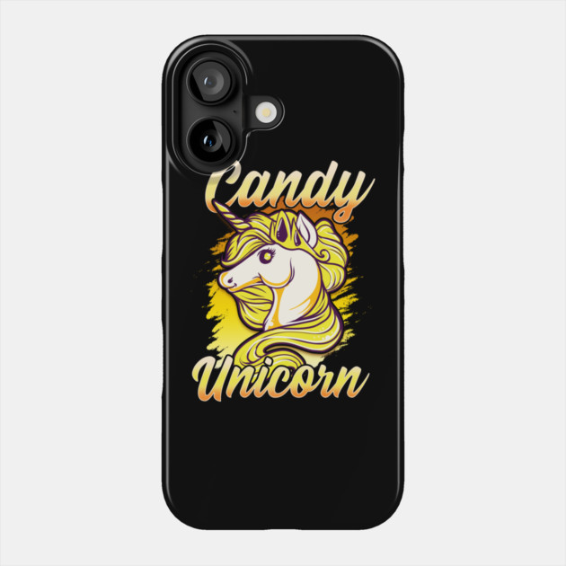 Candy Corn Unicorn Halloween Funny Candy Unicorn Phone Case by creative