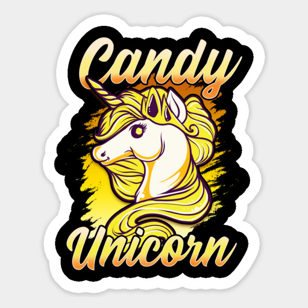 Candy Corn Unicorn Halloween Funny Candy Unicorn Magnet by creative