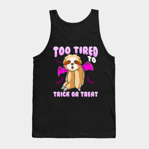 Trick or Treat Sloth Cute Halloween Funny Tank Top by creative