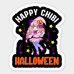 Halloween Chibi Witch Anime Manga Character Gift Sticker