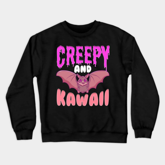 Halloween Creepy and Kawaii Cute Bat Character Gift Crewneck Sweatshirt by creative