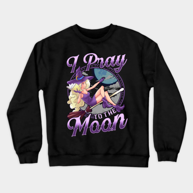 Halloween Witch I Pray To the Moon Anime Manga Vintage Crewneck Sweatshirt by creative