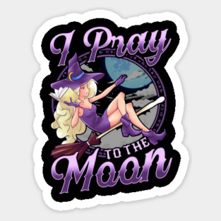 Halloween Witch I Pray To the Moon Anime Manga Vintage Sticker