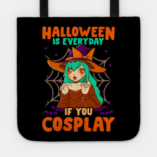 Halloween Cute Chibi Anime Witch Cosplay Manga Character Gift Tote by creative