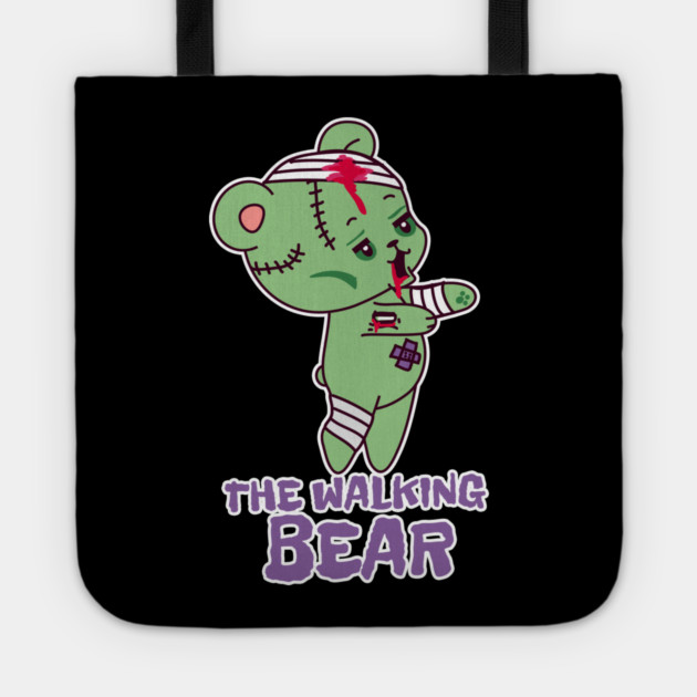 The Walking Bear Funny Halloween Zombie Bear Character Tote by creative