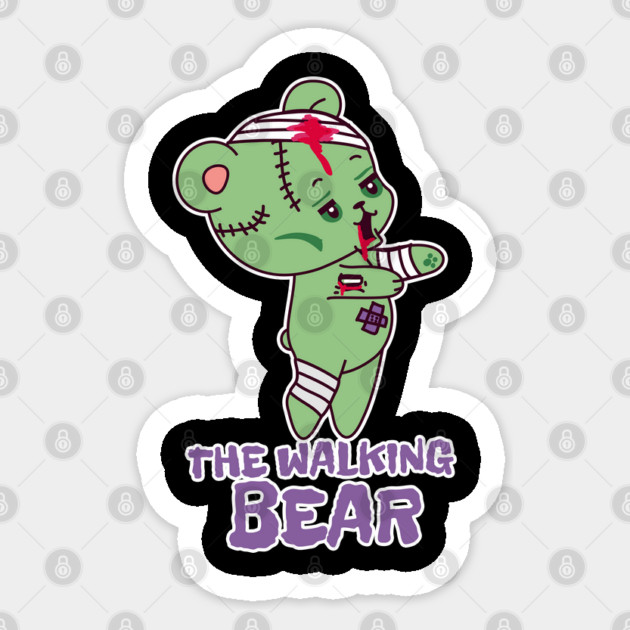 The Walking Bear Funny Halloween Zombie Bear Character Sticker by creative