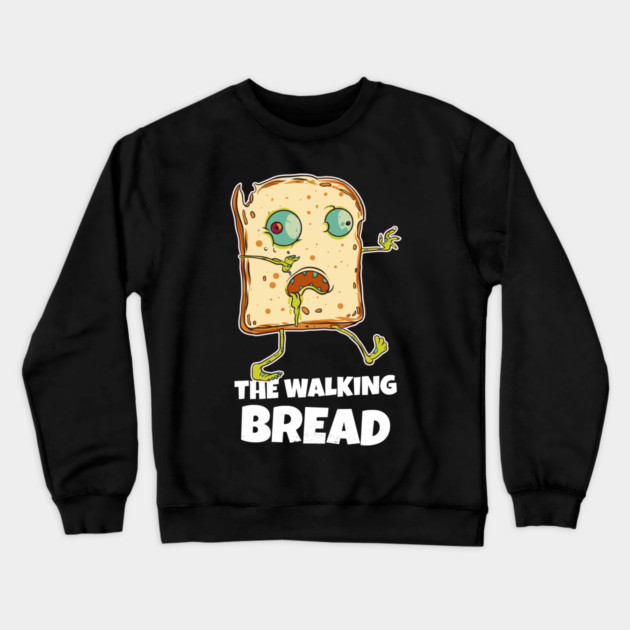 The Walking Bread Funny Halloween Zombie Bread Character Crewneck Sweatshirt by creative