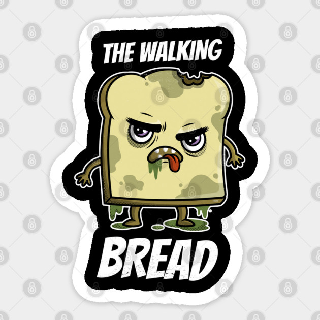 The Walking Bread Funny Halloween Kawaii Zombie Bread Character Sticker by creative