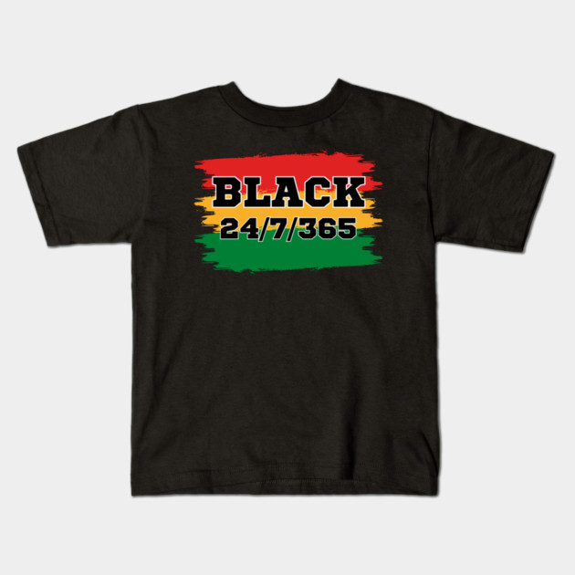 Black 24/7/365 Kids T-Shirt by UrbanLifeApparel