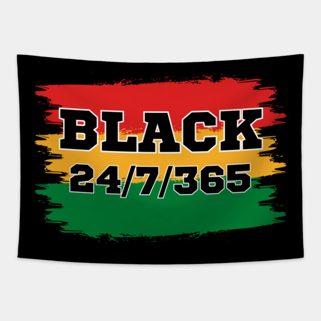 Black 24/7/365 Tapestry by UrbanLifeApparel