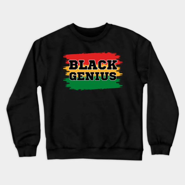 Black Genius Crewneck Sweatshirt by UrbanLifeApparel