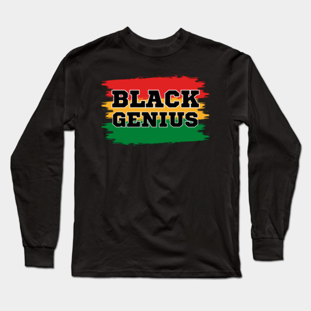 Black Genius Long Sleeve T-Shirt by UrbanLifeApparel