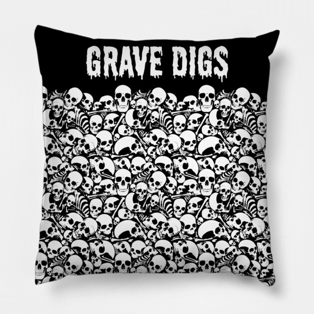 Grave Digs Pile of Skulls Pillow by Grave Digs