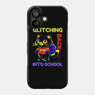 Back To School Glitch Cat Phone Case