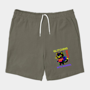 Back To School Glitch Cat Shorts