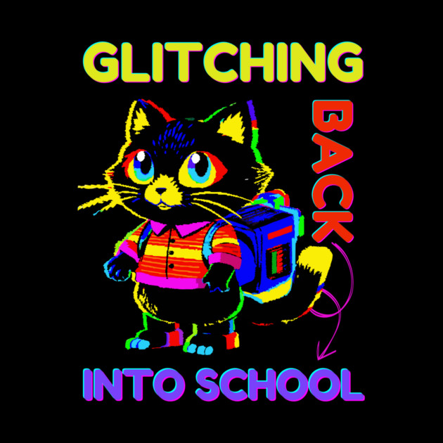 Back To School Glitch Cat by The WYLD Tribe