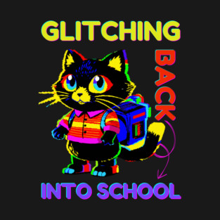 Back To School Glitch Cat T-Shirt