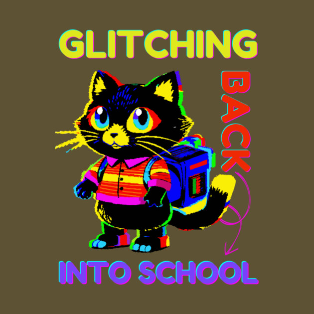 Back To School Glitch Cat by The WYLD Tribe