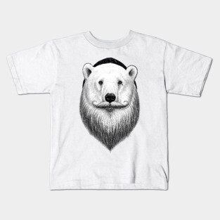 bearded polar bear Kids T-Shirt