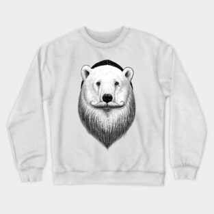 bearded polar bear Crewneck Sweatshirt