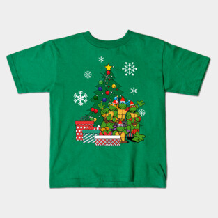 Teenage Mutant Ninja Turtles Around The Christmas Tree Kids T-Shirt