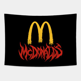 Brutal Burger Death Metal Logo Tapestry