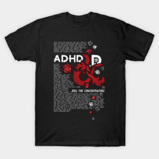 ADHD&D | Roll for concentration | DnD (for black) T-Shirt