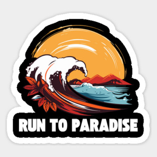 Run To Paradise Surf Sticker