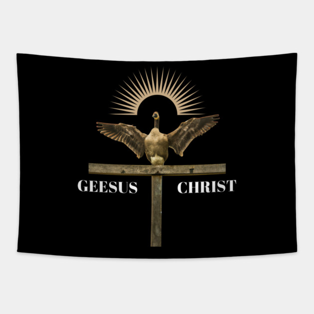 Geesus Christ Tapestry by Low Life Shirts