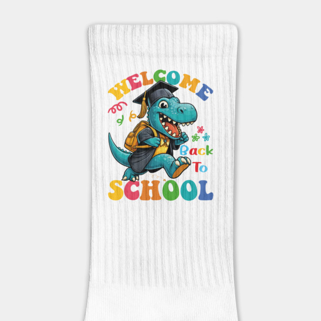 Welcome Back To School Funny Dinosaur by JessArty